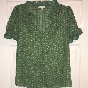 Max Studio Green Short Sleeve Blouse